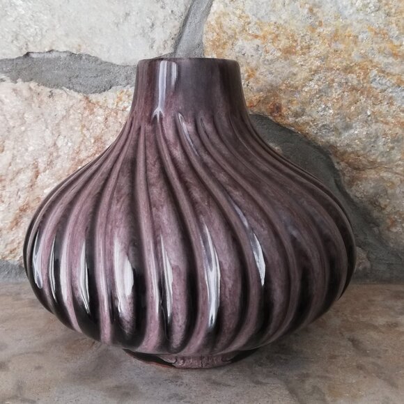 Vintage Art Pottery Vase Round Onion Shape MCM - Picture 5 of 7